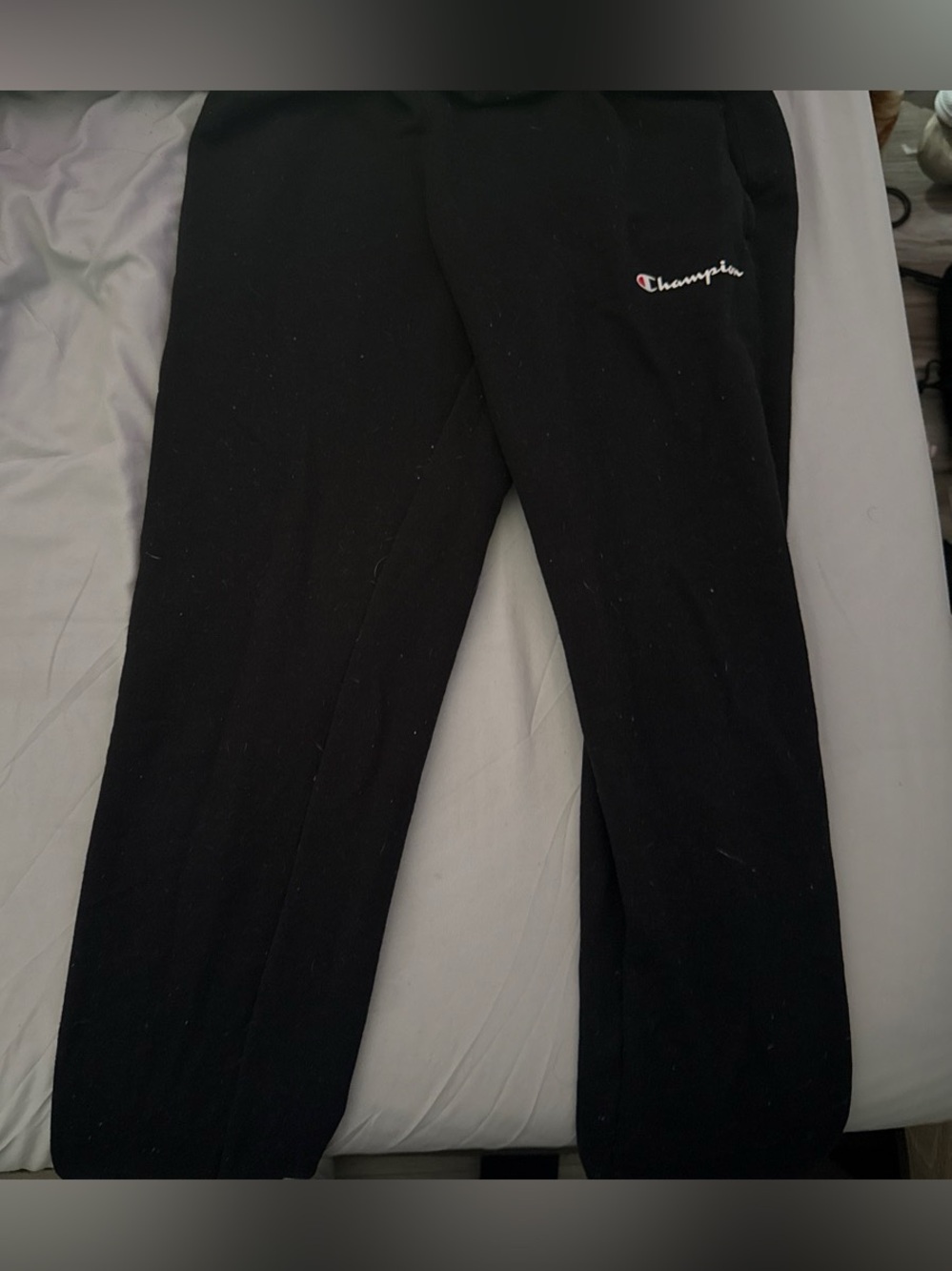 Champion Black Jogger Pants with Small Script Logo
